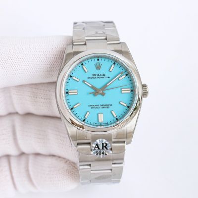 AR Factory New ROLEX Oyster Perpetual Replica Blue Watch AAA Replica Rolex Watch